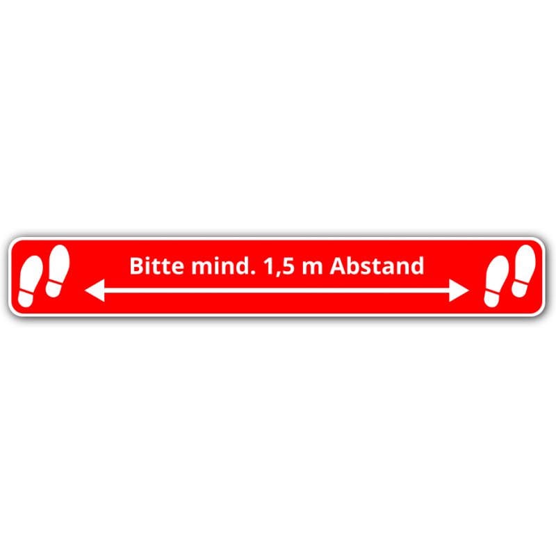 Bodenaufkleber „Bitte mind. 1,5 m Abstand“