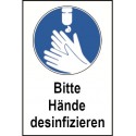 Kombischild „Bitte Hände desinfizieren“, praxisbewährt