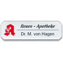 Namensschild aus Plexiglas, Achteck, mit Logo