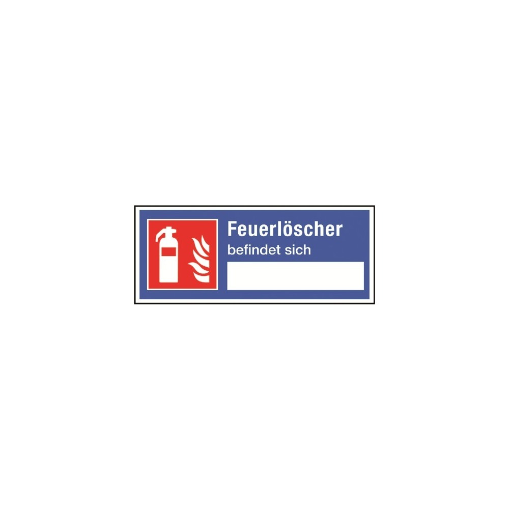 Brandschutzschild Feuerlöscher befindet sich (zum Selbstbeschriften)