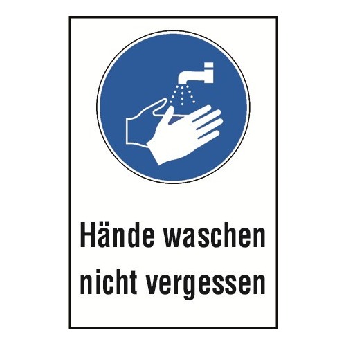 Kombischild „Hände waschen nicht vergessen“ - M011