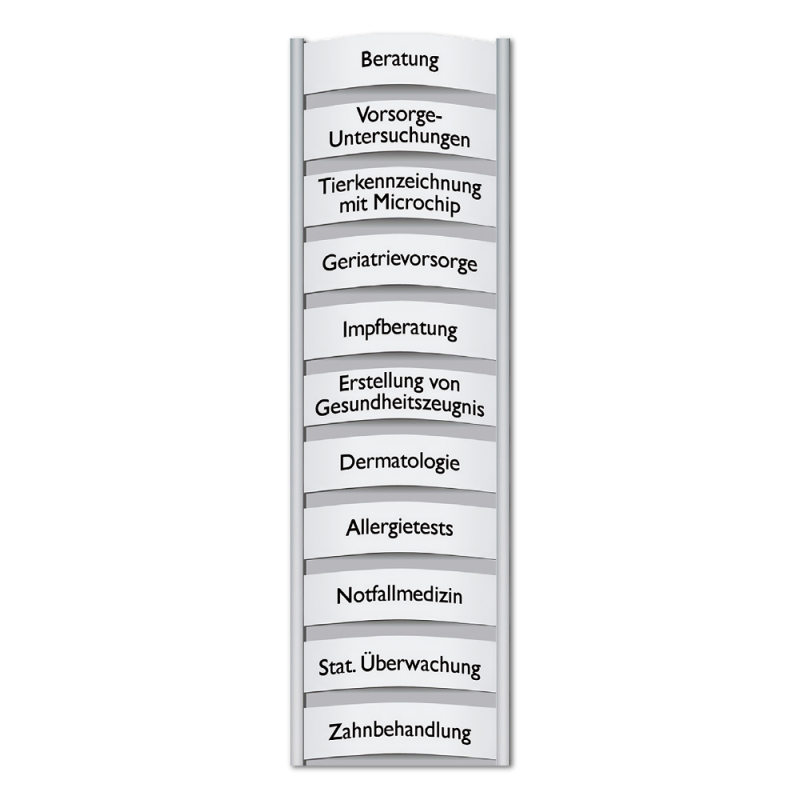 Grundplatte 1-spaltig für Infodisplay